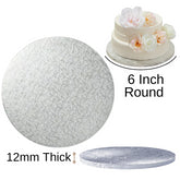 1 Board - 6" Round Cake Drums - Silver Cake Drum
